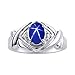 anillo de plata de ley con diseño de estrella de zafiro y diamante y azul Imagen de anillo de plata de ley con diseño de estrella de zafiro y diamante y azul