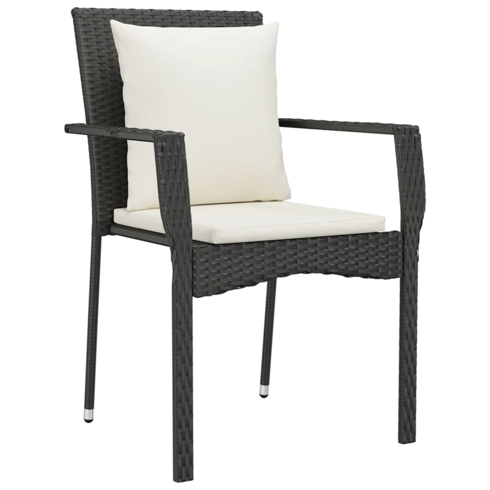 3157965 Set da Pranzo da Giardino 5 pz Nero con Cuscini in Polyrattan Testata in Legno,Testata Letto Matrimoniale Muebles Dormitorio Spalliera Letto Testiere per Letto Matrimoniale