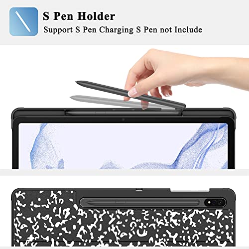 Supveco Case For Samsung Galaxy Tab S8 Plus/S7 Plus 12.4 Inch With S Pen Holder, Ultra Slim Protective Case Smart Cover With Auto Sleep/Wake For Galaxy Tab S8+ 2022 /Tab S7+ 2020 Tablet , Book #TOP2