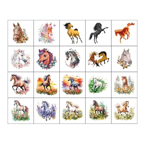 Canollo Tattoo Kinder 20 Stück Pferde Tattoos für Mädchen Jungen, Temporäre Tattoos Aufkleber, Wasserdichte Kindertattoos Aufkleber, Pferde Sticker Mitgebsel Kindergeburtstag Festival Party Deko Canollo Tattoo Kinder 20 Stück Pferde Tattoos für Mädchen Jungen, Temporäre Tattoos Aufkleber, Wasserdichte Kindertattoos Aufkleber, Pferde Sticker Mitgebsel Kindergeburtstag Festival Party Deko