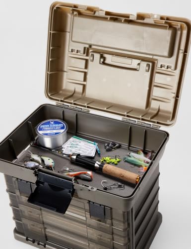 Plano Guide Series StowAway 4-By Rack System Tackle Box, Holds 4 3700 Utility Tackle Boxes, Quick-Access Top Storage with DuraView Lid, Durable Construction, Flexible, Adaptable Fishing Box - image 2