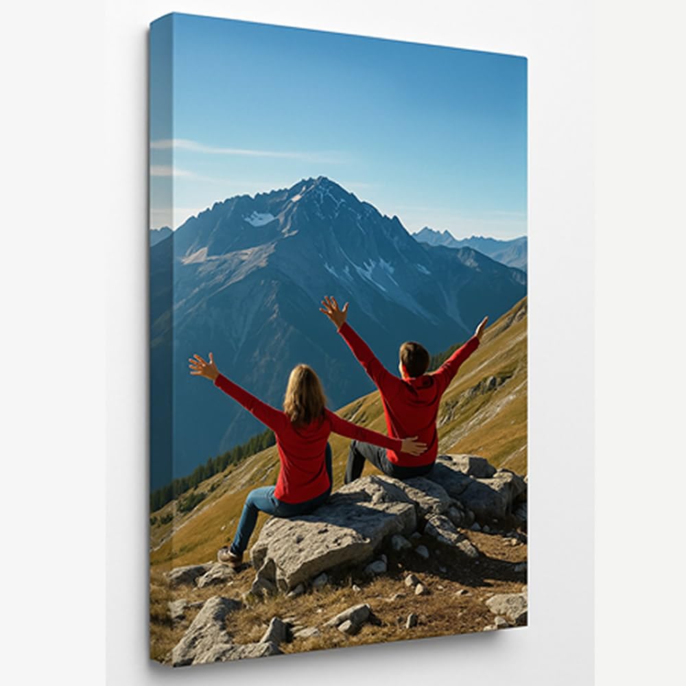 Personalised Canvas Photo Canvas Custom Birthday Gifts Picture Frame Print Wall Art Gifts For Women A1 A2 A3 A4 (31x21cm (12x8in))