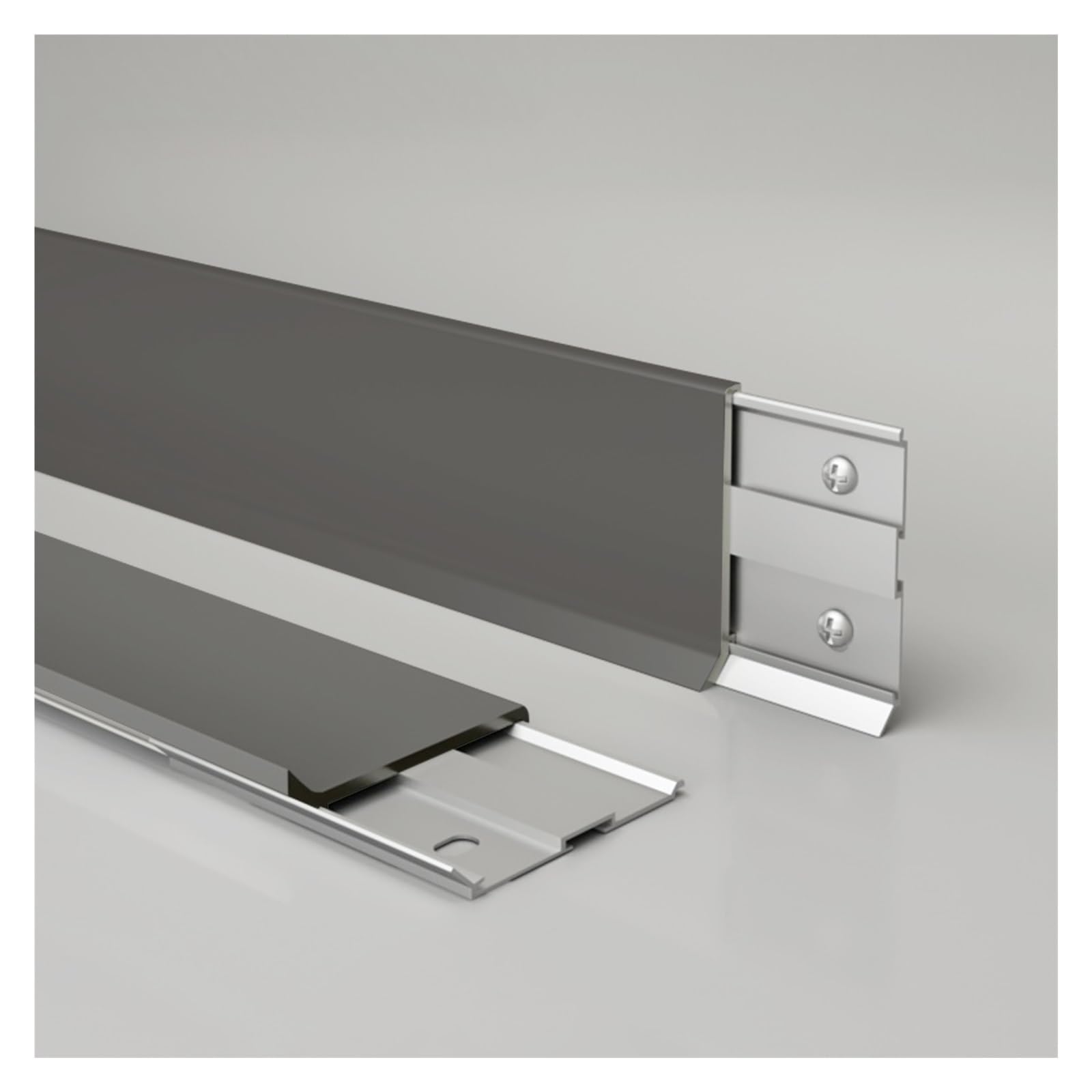Rodapie 2 rodapiés de línea de borde de pared, rodapié de aluminio de 1,5/2,4/3,2 pulgadas x 4,1 pies, moldura de zócalo para baño, gabinetes de cocina, eleva la decoración de tu hogar(Gray 2pcs,H 8cm