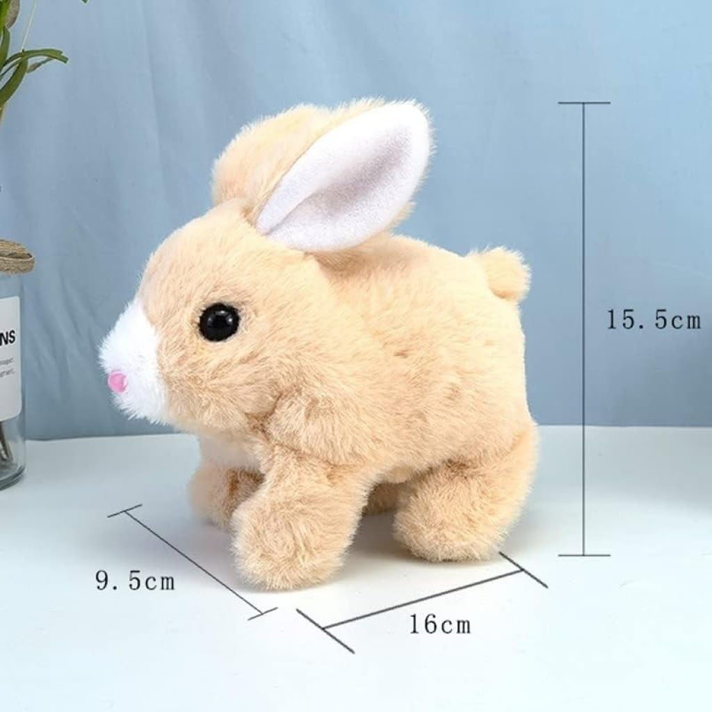 ONISHOMES Cookie Jumping Rabbit Easy on Hands, Interactive Toys Bunnies Can Walk and Talk, Easter Plush Stuffed Bunny Toy Walking Rabbit Educational Toys, Hopping Wiggle Ears Twitch Nose (White) 4