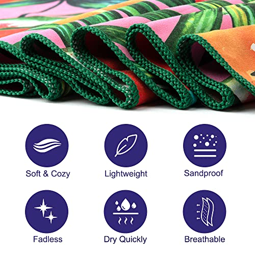 Mimitoou Microfiber Beach Towels – Quick Fast Dry Sand Proof Super Soft Beach Towel Oversized Compact Blanket (30”X 60”) Sand Free Lightweight Towel For The Swimming #TOP2