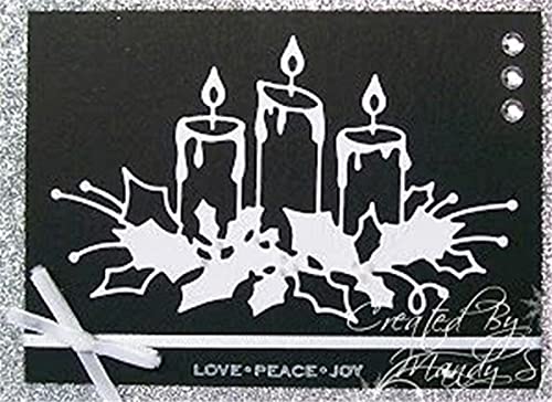 Annchaos Metal Cutting Dies Diy Merry Christams Embossing Stencil Template Scrapbooking Card Making Mold Photo Album Arts Crafts Tools (3 Pcs Prayer Candles-11X6.5Cm) #TOP2
