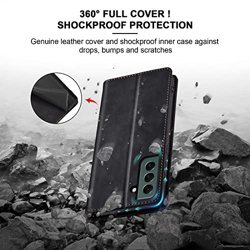 Image of Jasonyu Flip Wallet Case for Samsung Galaxy S22 5G,Black