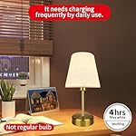 BLUEYE Mini Rechargeable Table Lamp,Remotte Control,Soft Warm 2700K-6000K,Dimmable,Timer,Flicker-Free,White Shade,Center Piece Deco,Cordless Kid Night Light for Bedside,Entryway,Bedroom - Image 2