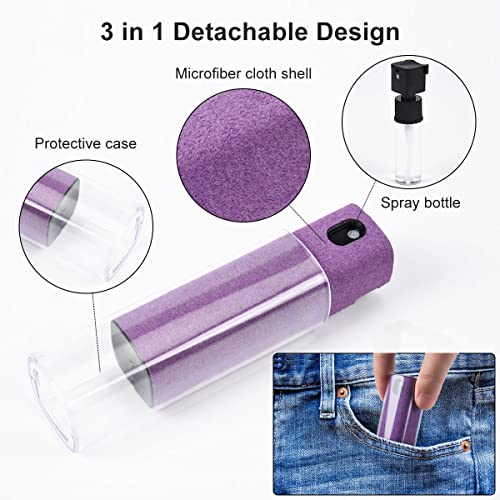 2Pcs Screen Cleaner Kit,All-In-One Touchscreen Mist Cleaner Spray Wipe Cleaner Fingerprint-Proof Screen Cleaner For Phones Tablet Ipad Laptop Notebook Tv Watch Car Screens,Pink & Purple #TOP2