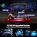 Roykaw Golf Cart LED Light Strip Underglow Neon Decorative Lighting Compatible with EZGO, Yamaha, Club Car 12-80 Volt, w/Interior & Wheel Well Lights, Water Resistance/Multi-Colors & Modes, 12PCS