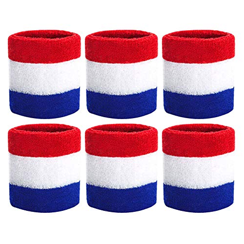 HANERDUN Wrist Sweatbands Thick Cotton Terry Cloth Wristbands for Men and Women Athletic