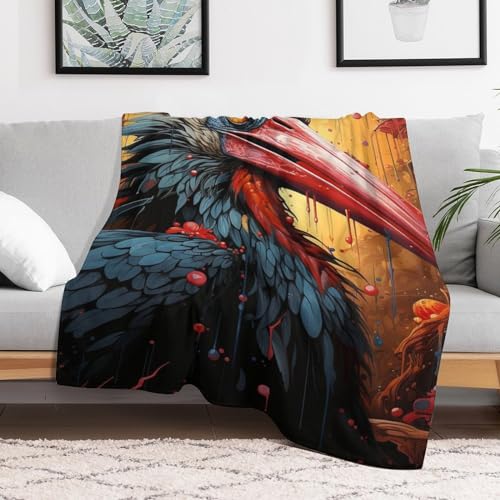 Couvre-lit motif calao géant couverture polaire flannel douce anti-froid pour lit 180x200 - 3