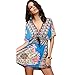 Produktbild Voqeen Damen Strandkleid Strandtunika Sommerkleid Tunikakleid Bluse Böhmischen Hemdkleid Damen Badeanzug Sexy Rückenfrei V-Neck Vintage Bohemian Sommer Strand Kleider Beach Kleid Etuikleid Boho Kleid