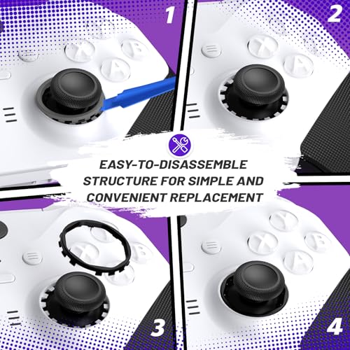 Image of Redesigned Replacement Octagonal Gated Sticks Accent Rings for Xbox Elite Series 2 Core, for Elite Series 2, for Xbox Elite, for eXtremeRate ASR Version Shell for Xbox Series X /S Controller - Black