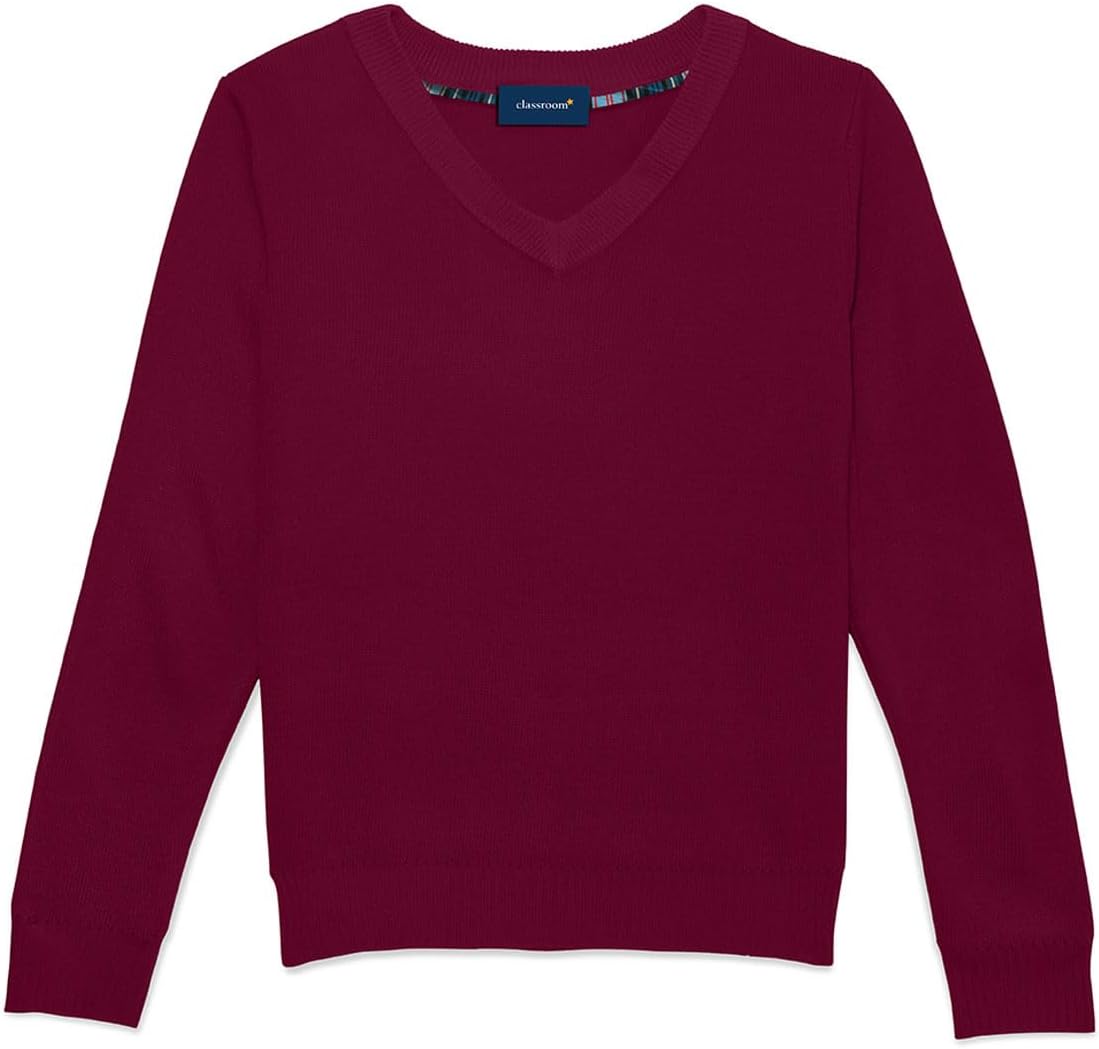 Classroom School Uniforms Big Kid Long Sleeve V-Neck Sweater 56702