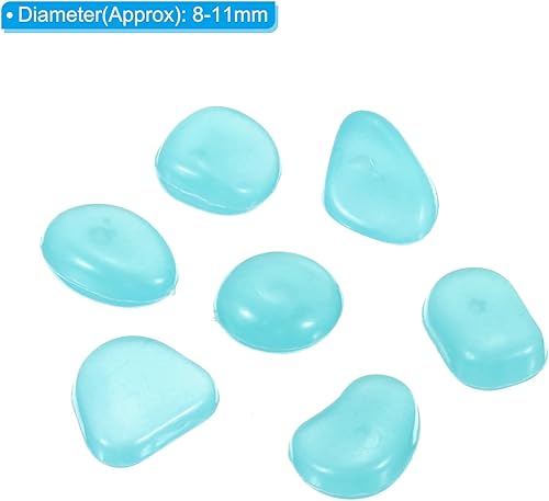 Miniatura 2 de MECCANIXITY 300 piedras brillantes de 8 a 0.433 in brillantes para decoración en la oscuridad, piedras luminosas, decoración de bricolaje azul