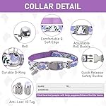 GAMUDA Small Dog Harness Collar and Leash Set, Step in No Chock No Pull Soft Mesh Adjustable Dog Vest Harnesses Plaid Reflective for Dogs Puppy Cats Kitten Rabbit (Purple Flower, S) - Image 4
