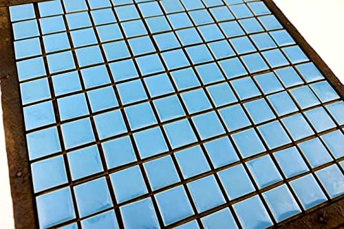 Amazon | タイル モザイクタイル 25角 水色 N-17 廣美陶房