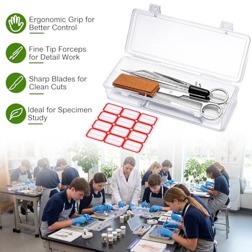 Image of Dunzoom 20 Set Dissection Kit, 32 Pcs Per Set, Biology Lab Tools with Stainless Steel Blades, T-pins, Teasing Needles, Forceps, Scissors for Medical Veterinary Biology Training