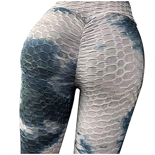 Tie Dye Leggings For Women,High Waist Yoga Pants For Womens Butt Lift Booty Hip Bubble Leggings Tummy Control Workout Anti Cellulite Stretch Tight Famous Tiktok Leggings #TOP2