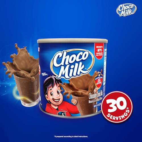 Image of Choco Milk Chocolate Milk Powder Drink Mix - Enriched with 19 Childrens Vitamins - Chocolate Powder Instant Breakfast Drinks - Powdered Drink Mix - Nutritional Drinks for Kids - 14.1 oz 12 Pack
