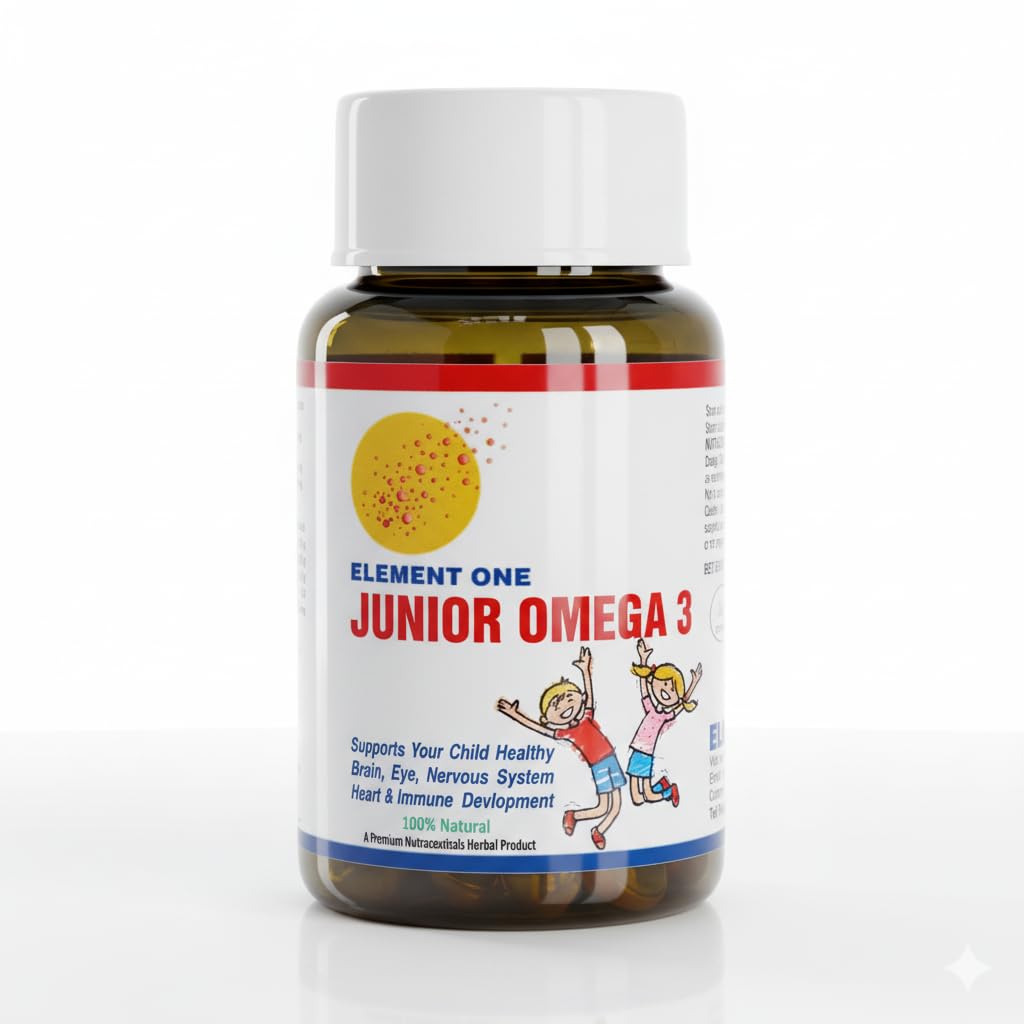 Junior Fish Omega 3 Deep Sea Fatty Acid Fish Oil with EPA & DHA | Active Immunity Childrens Kids 60 Softgel Capsules