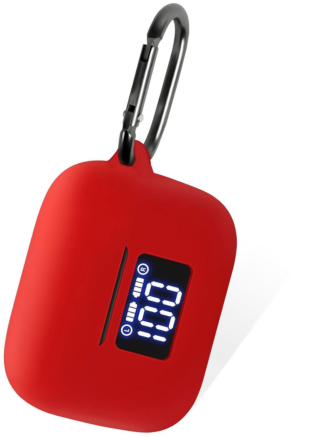 GeiomooSilicone Case for TOZO Tonal Fits(T21), Protective Cover with Carabiner (Red)