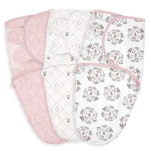 Image of Baby Swaddle Sleep Sacks 3-Pack, Newborn Organic Cotton Swaddle Wraps with Adjustable Wings, Breathable Swaddling Blankets for 0–3 Months, Soft Infant Sleep Essentials