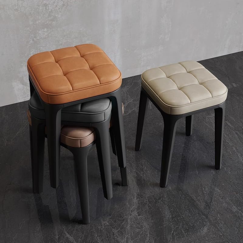 Sala de estar Taburete corto de 2 piezas, Silla acolchada, Reposapiés debajo del escritorio, Zapatero apilable, Reposapiés engrosado, Taburete de mesita de noche, Silla otomana para el hogar