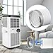 Portable Air Conditioner Exhaust Hose Coupler 5.9 Inch AC Exhaust Hose Window Adapter Round Connector AC Unit Tube Connector for Air Conditioning Accessories (Round)