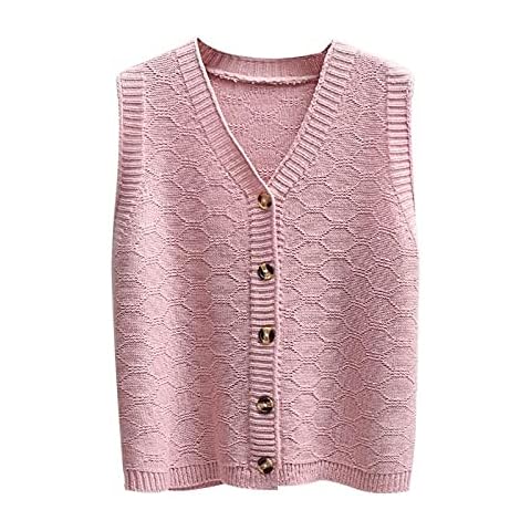 VBHJK Women's V Neck Knitted Vest Cover