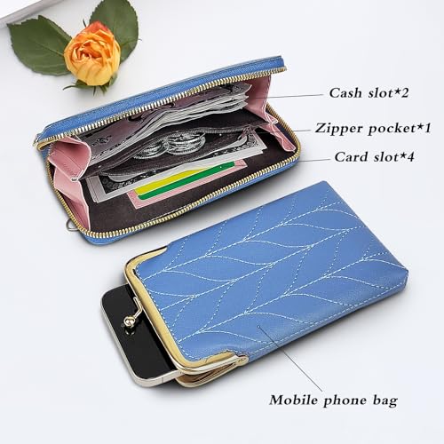 Ladies Phone Purse, Combination Phone Purses with Crossbody Strap with Adjustable and Detachable Shoulder Straps4