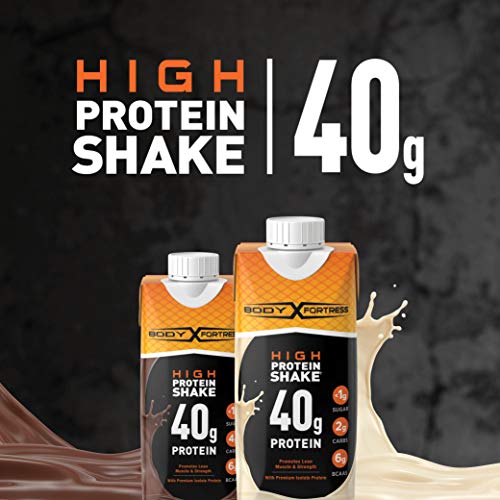 Body Fortress Ready to Drink Protein Shake, 40g of Protein, Chocolate, 11 Fl Oz (Pack of 12)