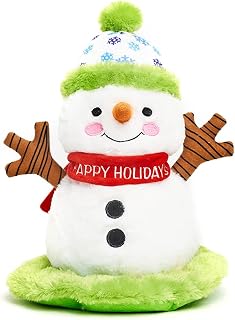 Cuddle Barn - Flurry The Snowman | Animated Singing Christmas Snowman Stuffed Animal Sings Twirls and Lights Up to It's The Most Wonderful Time of The Year, 12 inches