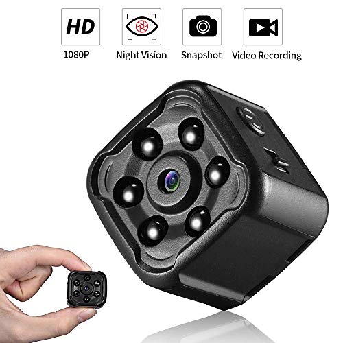 ELECTEK Piccola telecamera nascosta, 1080P HD portatile Mini 75 gradi videoregistratore grandangolare Cam Con Visione notturna Loop Recording Indoor Mini videocamera esterna