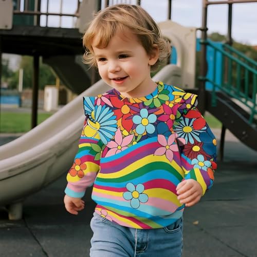 Toddler Girl Crewneck Long Sleeve Sweatshirt Casual Loose Comfy T-Shirt Breathable Soft Lightweight Athletic Tops4