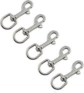 Ayunwei Swivel Eye Bolt Snap Hooks Marine Grade 316 Stainless Steel Single Ended Swivel Trigger Clips for Pet Leash, Keychain, Tarp Covers (3.58in)