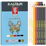 Kalour 16 PCS China Markers Grease Pencils - 5 Colors - Marking on Smooth Surfaces Like Glass, Cellophane,Vinyl,Metal,Ceramics,Plastic,Wood,Fabric,Stone,Leather -Ideal for Art,Woodworking,Construction