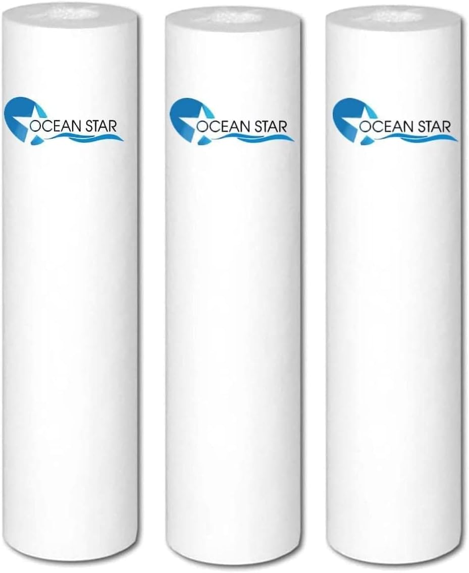 OCEAN STAR TECHNOLOGIES - Ro Water Filter Candles, Pp Spun Filter 10 Inch, 5 Micron for Water Purifier (85 Grams Pack of 3) ( )