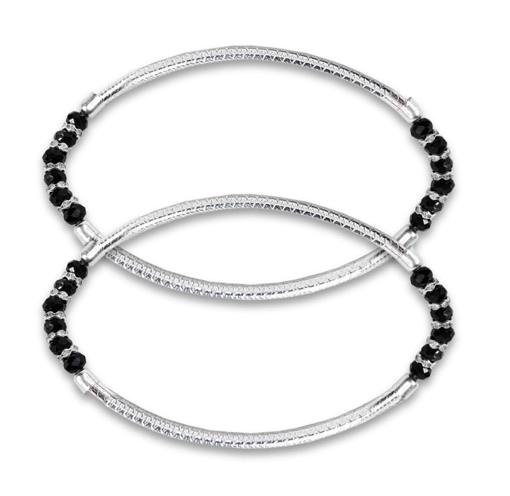 De-Autocare (1 Pair Silver Black Adjustable Crystal Pearl Beads/Stone Foot/Leg Payal/Pajeb Anklets For Womens And Girls (B0CDLVB6HD) Amazon Price History, Amazon Price Tracker