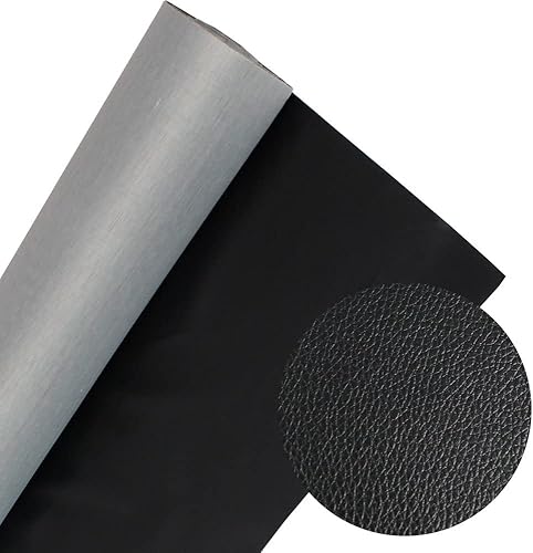 Tela de vinilo marino para automóvil, repuesto para tapicería de cuero sintético por patio (7 yardas, negro)