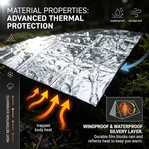 2-Person Mylar Tube Tent with Paracord