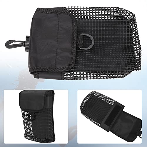 Sac de plongée compact en maille noir pour protéger et transporter une bouée de marquage