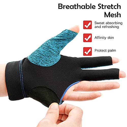 KONLLEN Luvas de bilhar, mão esquerda/direita, G/GG, luvas de piscina, profissionais, antiderrapante