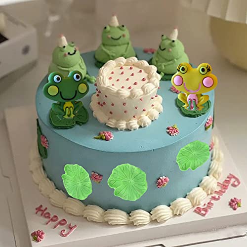 Mujiang Frog Silicone Mold Lotus Leaf Fondant Mold Green Grass Chocolate Candy Molds For Cake Decorating Cupcake Topper Gum Paste Polymer Clay Set Of 4 #TOP4