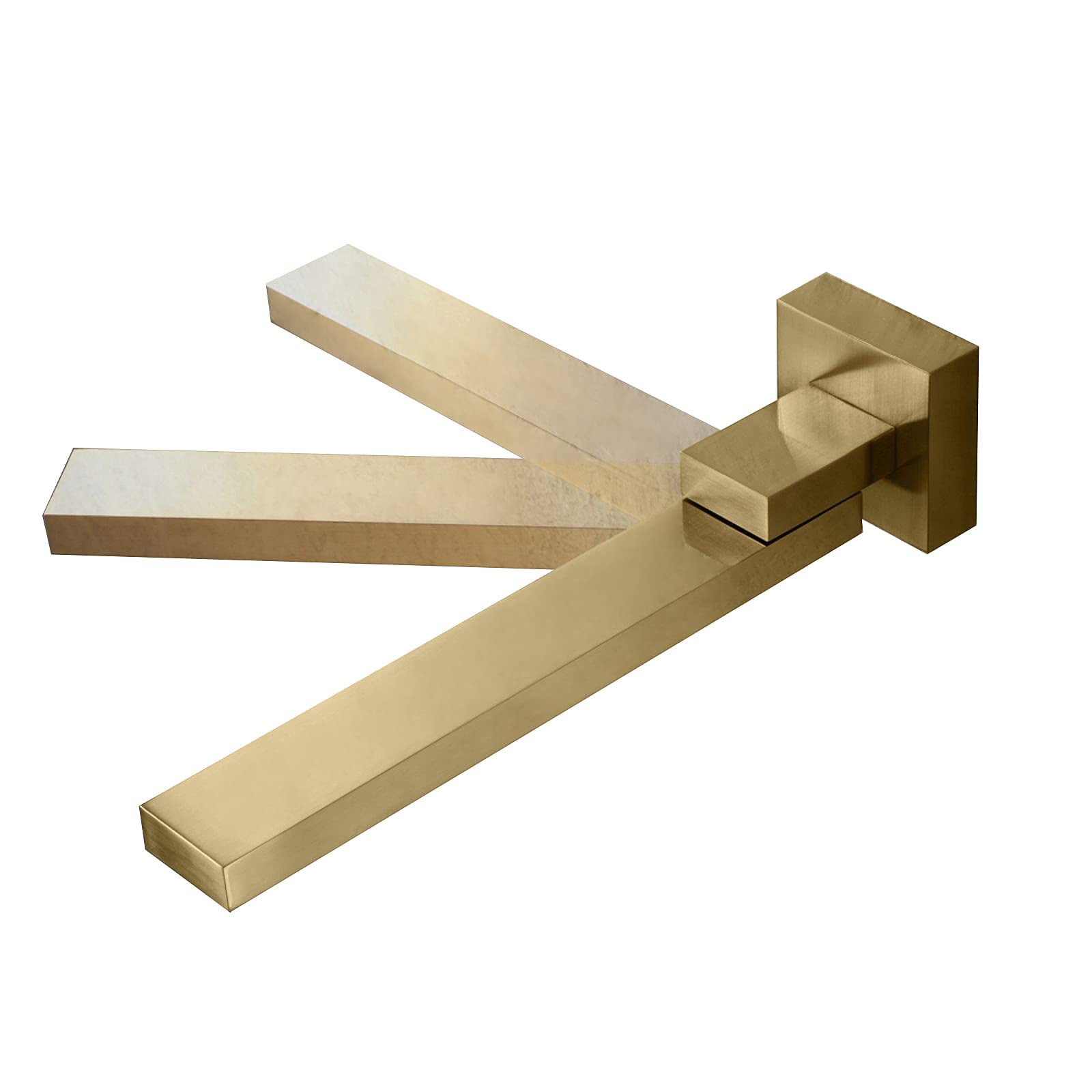 ZQFHSX Tub Spout 180° Swivel Bathtub Brass 9.5 Inches Long Bath Filler Tap Wall Mounted Basin Taps Modern Faucet,Brushed Gold LWX