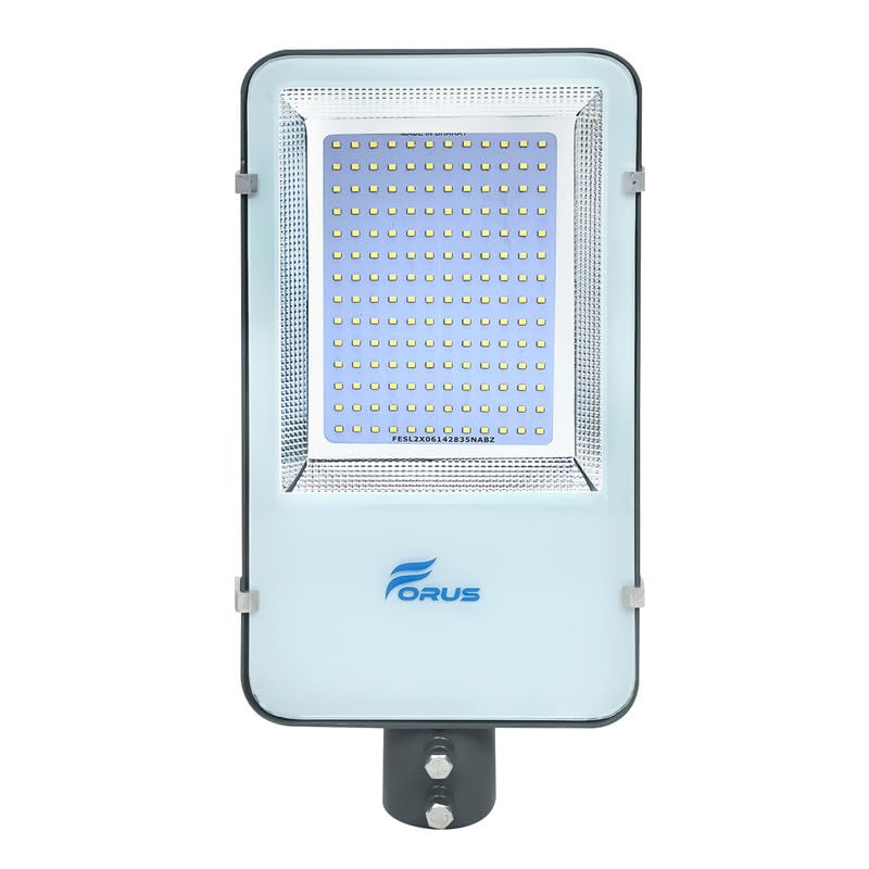 Image of Forus 100W LED Street Light Outdoor, IP66 Waterproof Pole Mounted Road Light, High Bright Daylight White LED Flood Light for Parking, Society, Industrial & Street Lighting with 4 Year Warranty (1 Pc)