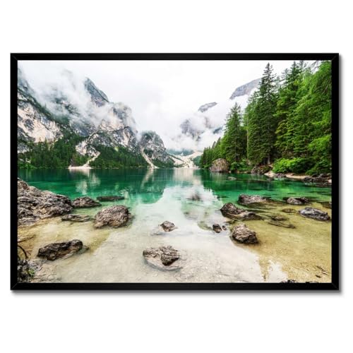Poster dans un cadre blanc évasion alpine décoration murale 70x50
