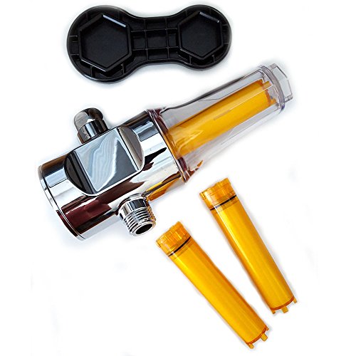 Vitamin C Filter Inline Shower Assembly by Sonaki - Use your current showerhead - Remove Up to 99.9% of Chlorine and Chloramines