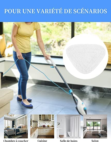 2 Panni Triangolari Riutilizzabili In Microfibra Per Scopa A Vapore - Testina Di Ricambio Lavabile Per Pavimenti - 28,5x19,5 Cm